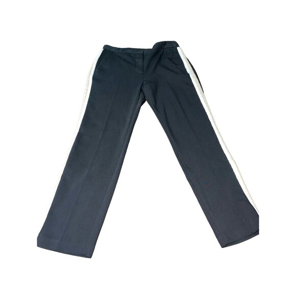 ZARA BASIC Women's Size Large Black Ankle Pants with White/Tan Side Stripes - Picture 1 of 14